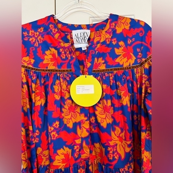 NWT Alden Adair Charlotte Dress in Color- Cobalt Tea Garden- Size Small - Picture 13 of 14